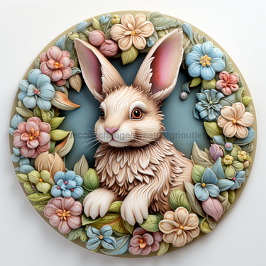 Easter Sign, 3D Bunny Look, DCO-12881, Sign For Wreath, 10